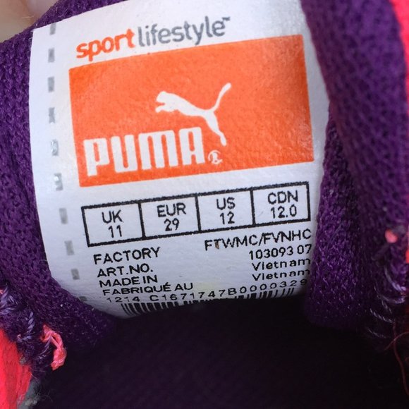 Puma evoSpeed purple pink indoor soccer shoes - size 12 - Picture 5 of 6